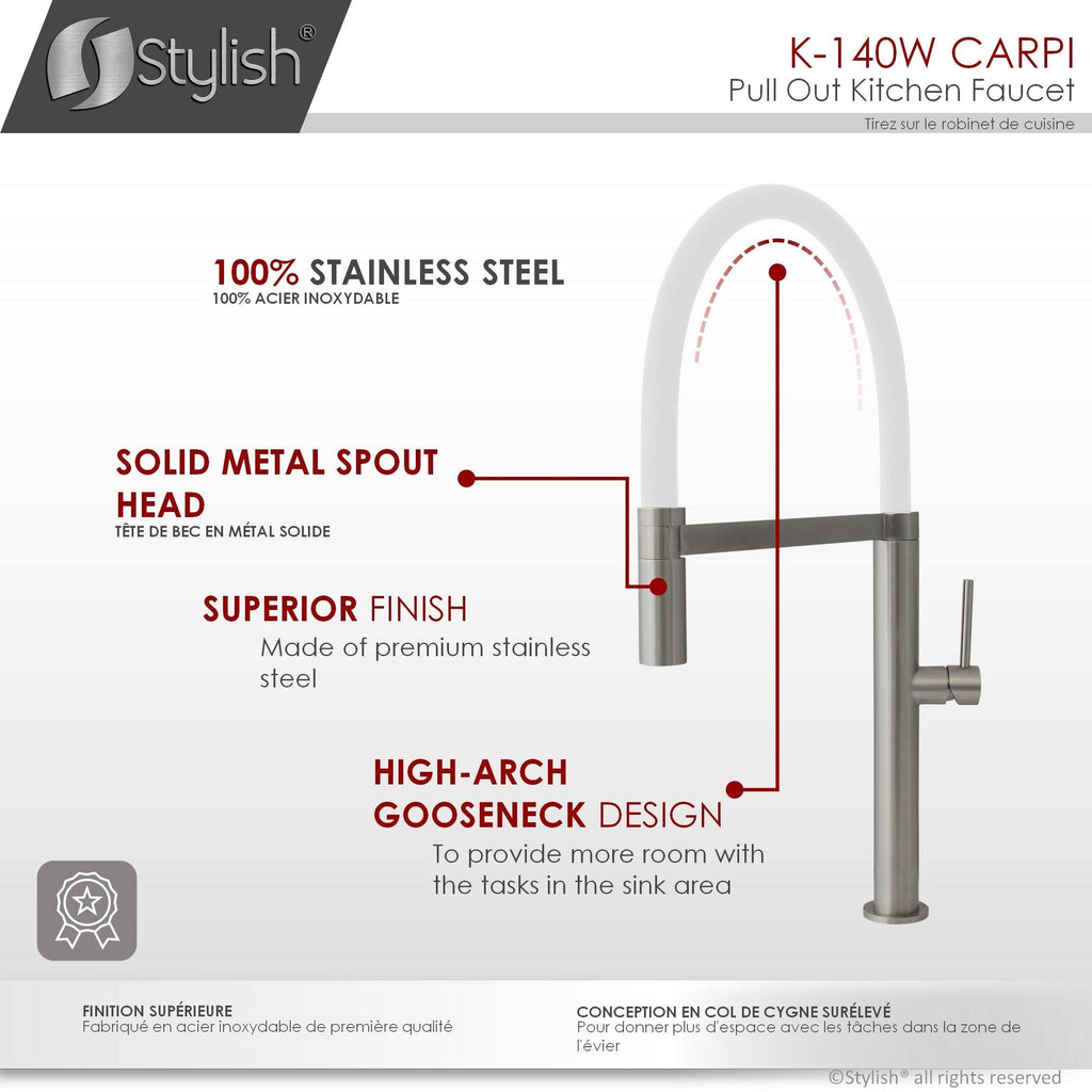 Stainless Steel Single Handle Pull Out Kitchen Sink Faucet F41077