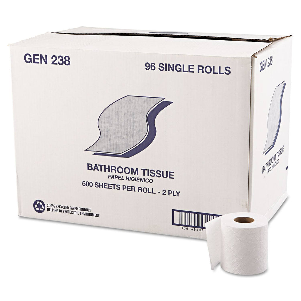 2-Ply White Bath Tissue 500 Sheets/Roll 96 Rolls/Carton C884762