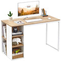 Wood Computer Desk with 5 Side Shelves W86811