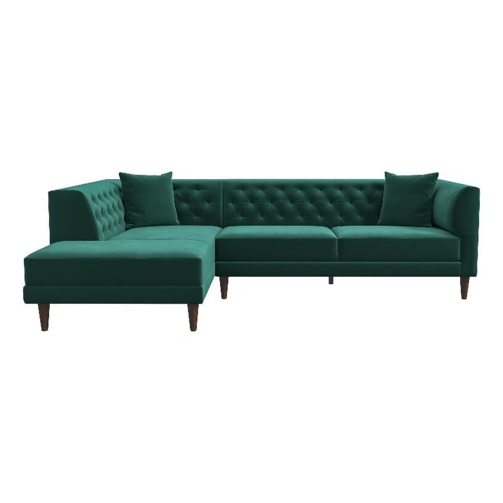 Green Velvet Corner Sectional Sofa S866103