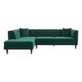 Green Velvet Corner Sectional Sofa S866103