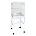White Flat Top Bird Cage with Stand U604939