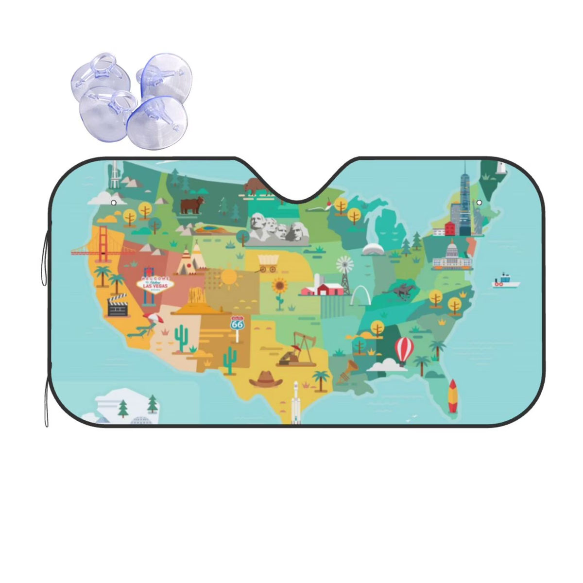 Windshield Sun Shade with Famous Landmarks L6333