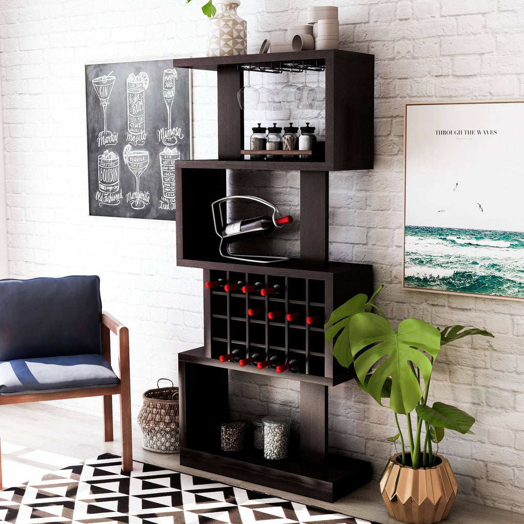 White Oak 4-Tier Bar Cabinet B1103