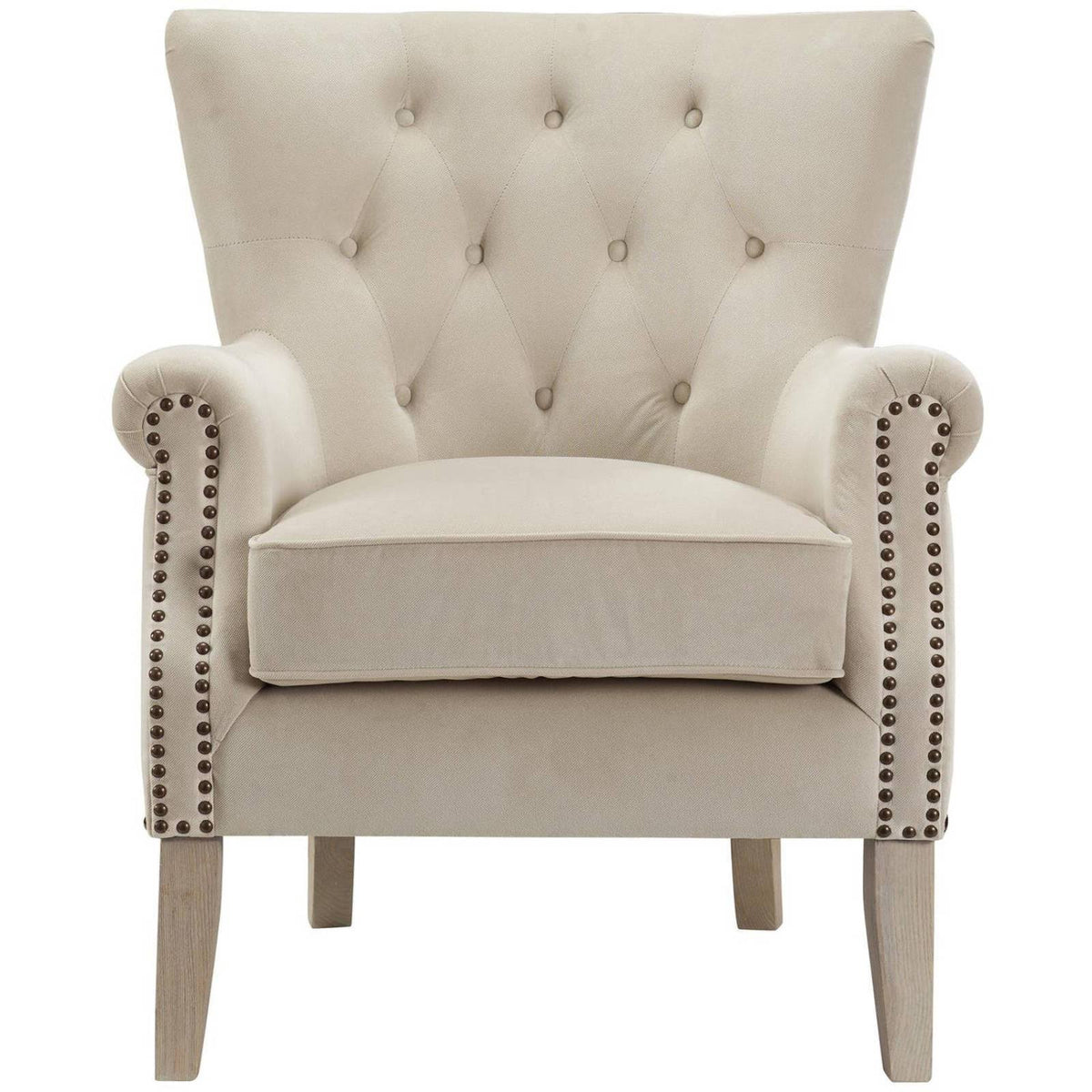 Beige Rolled Arm Accent Chair H441