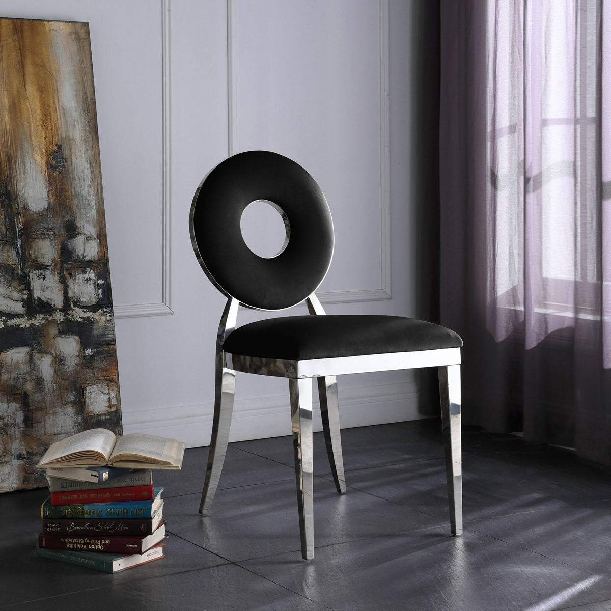 Black Velvet Dining Chair (Set of 2) S2067