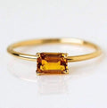 Dainty Stacking Ring 925 Sterling Silver Yellow Gold Plated Gemstone Jewelry T792