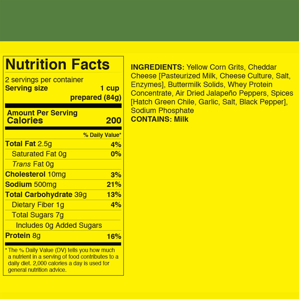 Easy Grits with Jalapeño, Hatch Green Chile, Cheddar 32 Pack M320382