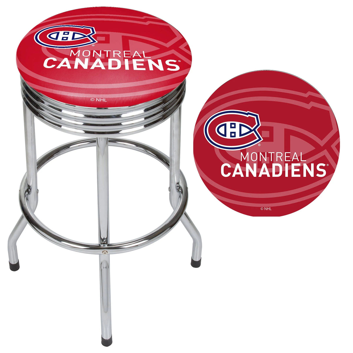 Chrome Ribbed Bar Stool G37700