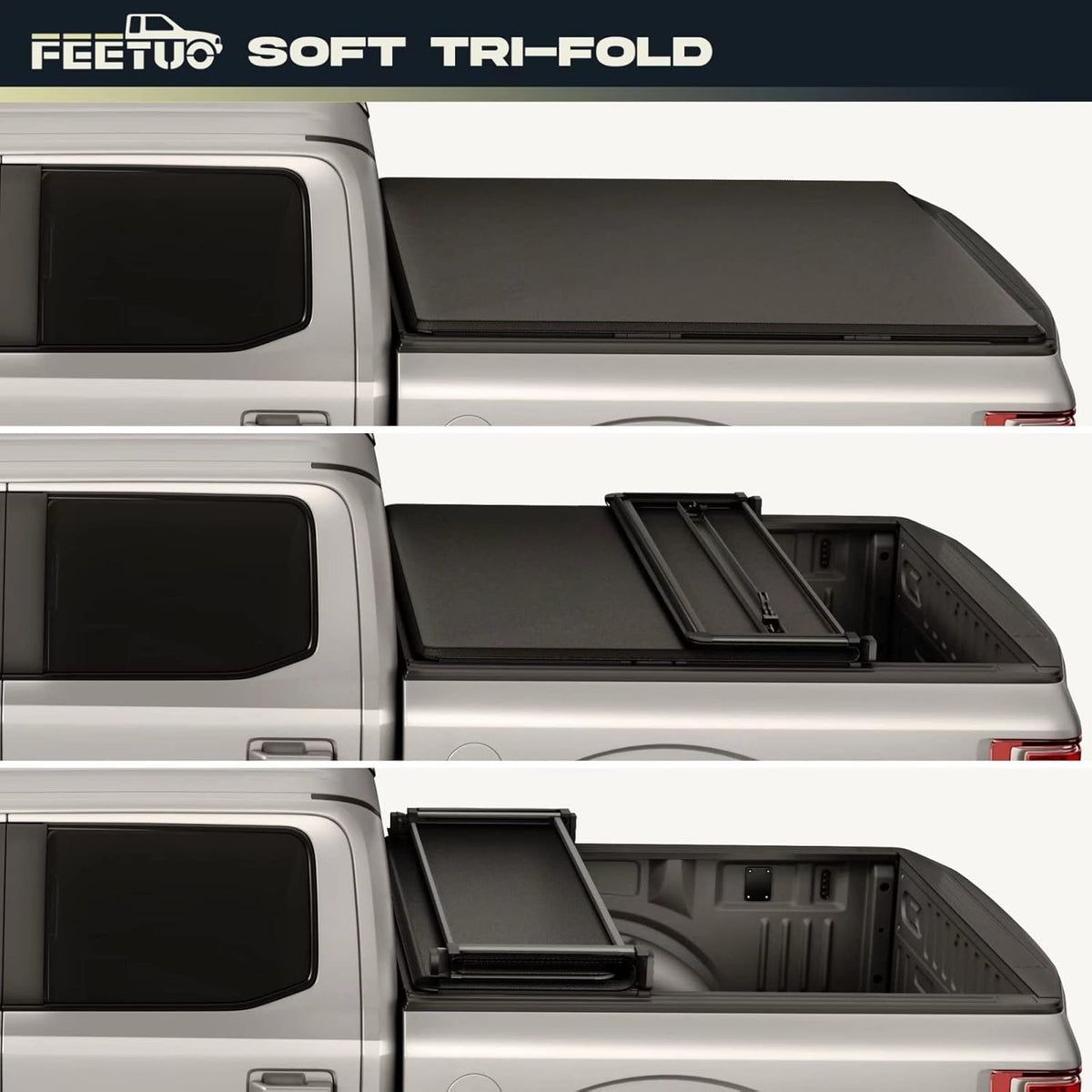 Soft Tri-Fold Tonneau Cover Truck Bed W87520