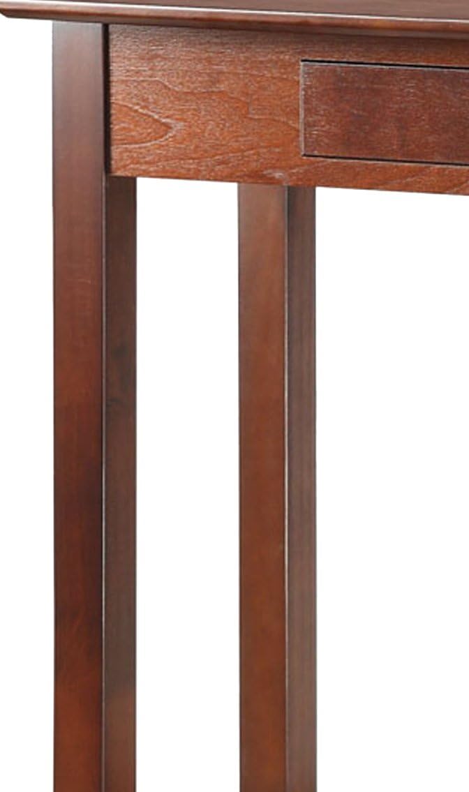 Espresso Hall Table with Drawer and Shelf W758