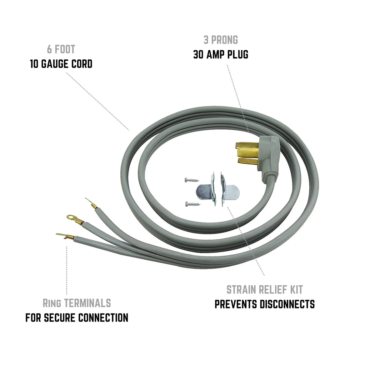 6 ft 10/3 SRDT 3-Wire 30 Amp Dryer Cord I6700