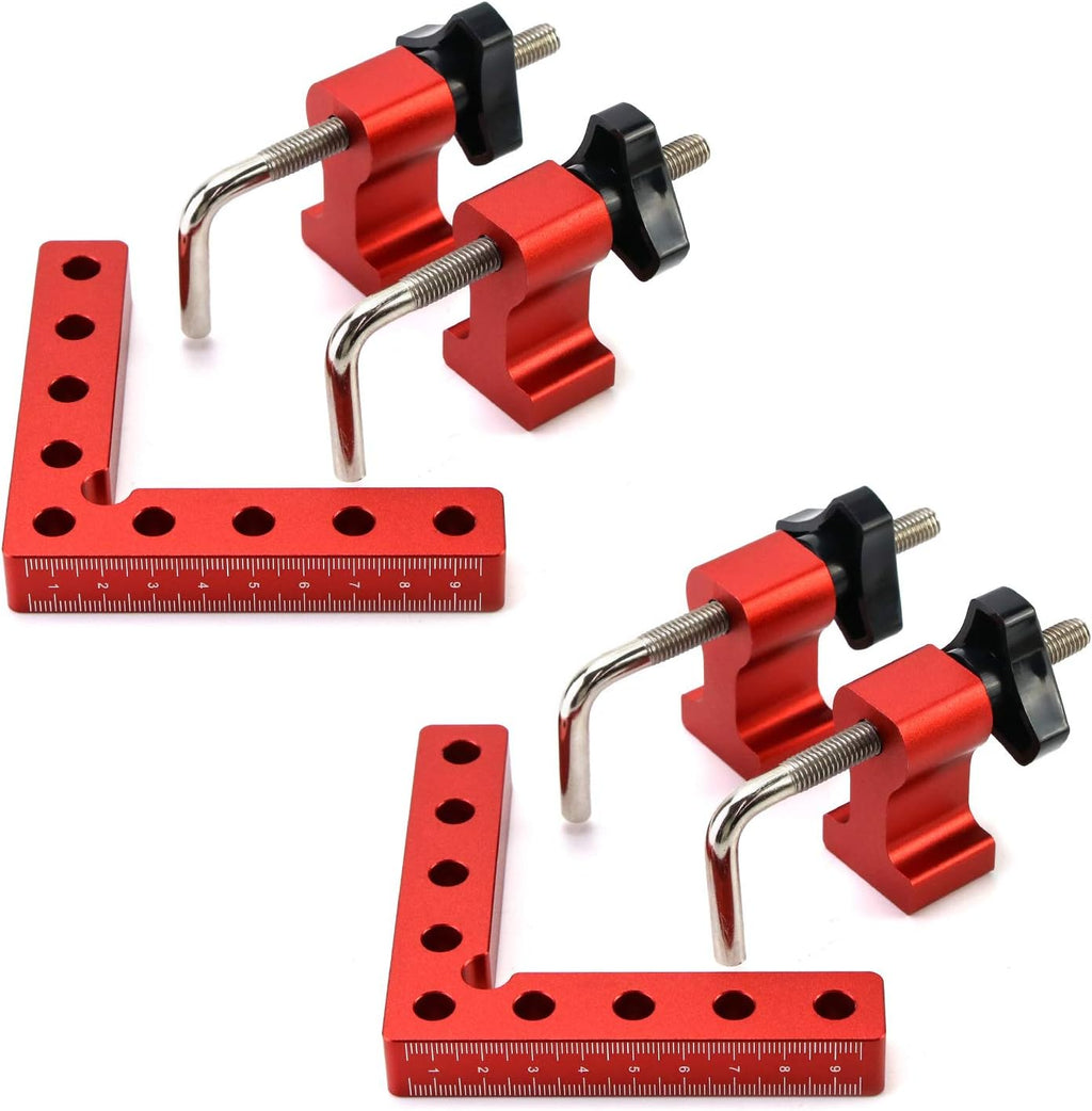 2Pcs 90 Degree Positioning Squares Right Angle Clamps Aluminum Alloy Woodworking Carpenter Tool C621