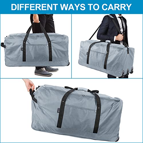 120L Foldable Rolling Duffel Bag with 3 Wheels D846302