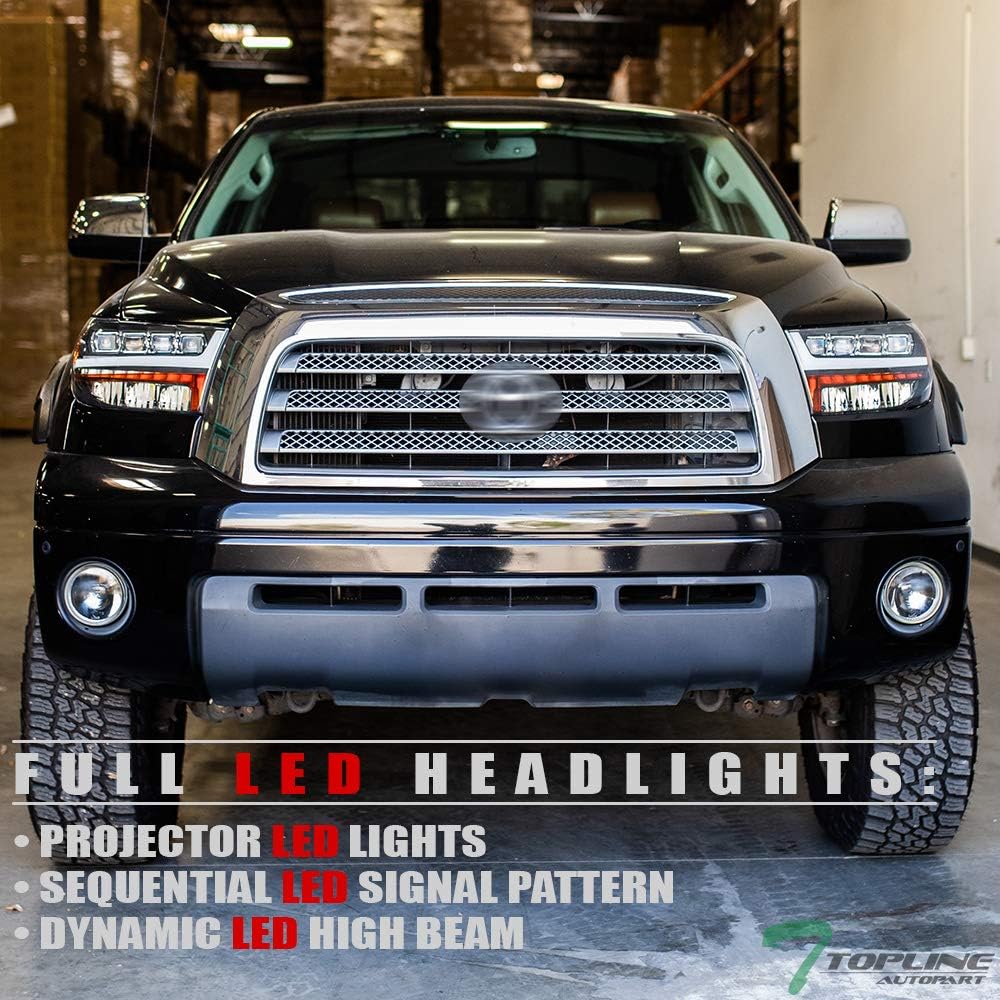 Black Housing Full LED Sequential Quad Projector Headlights M38134