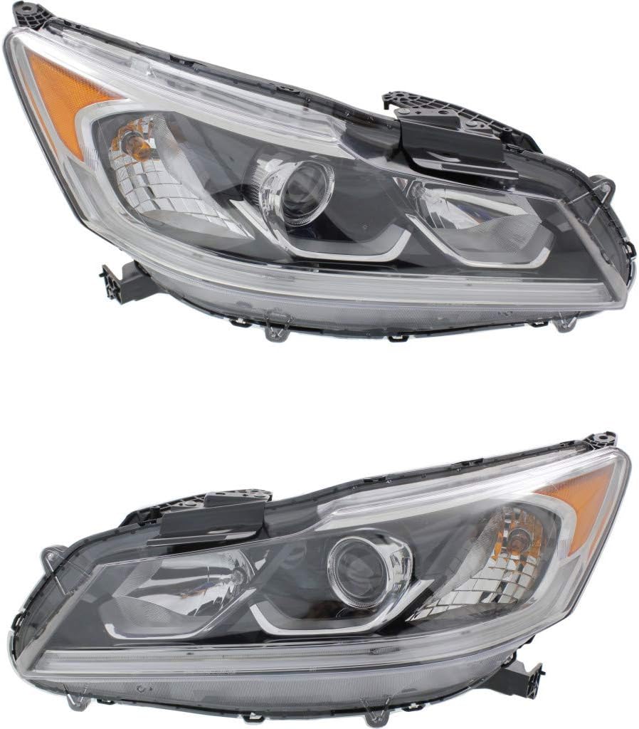 Halogen Headlight Driver and Passenger Side for Honda Accord Sedan F76107