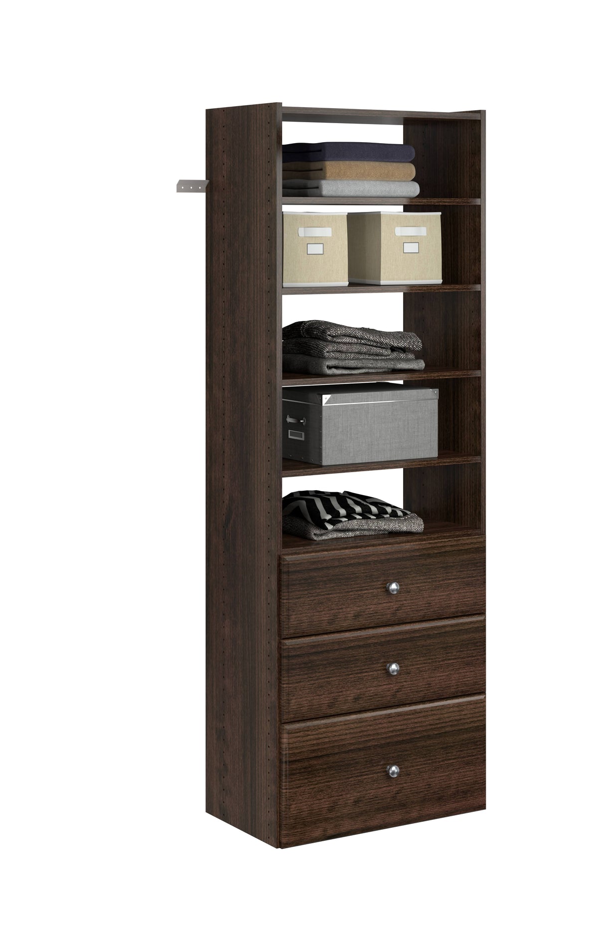 Truffle Tower Closet Organizer with Shelves and Drawers R8772