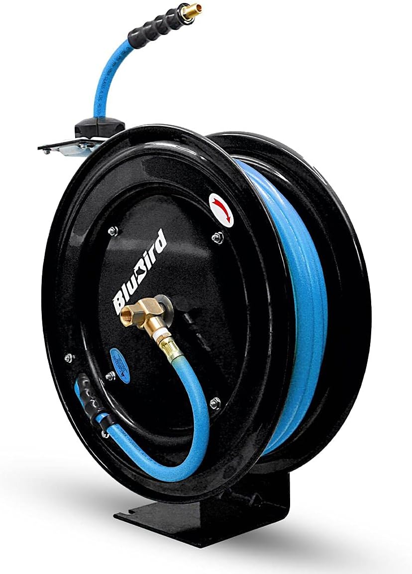Retractable Hose Reel with 1/2" X 50' Air Hose, 300 PSI K330202