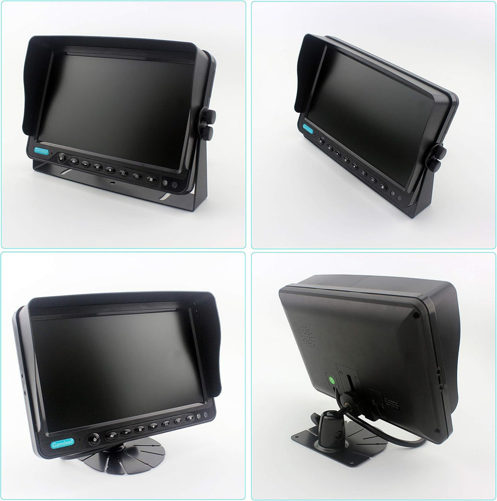 9 inch Quad Split Screen Backup Camera System for Truck Trailer RV Van Caravan Camper T396