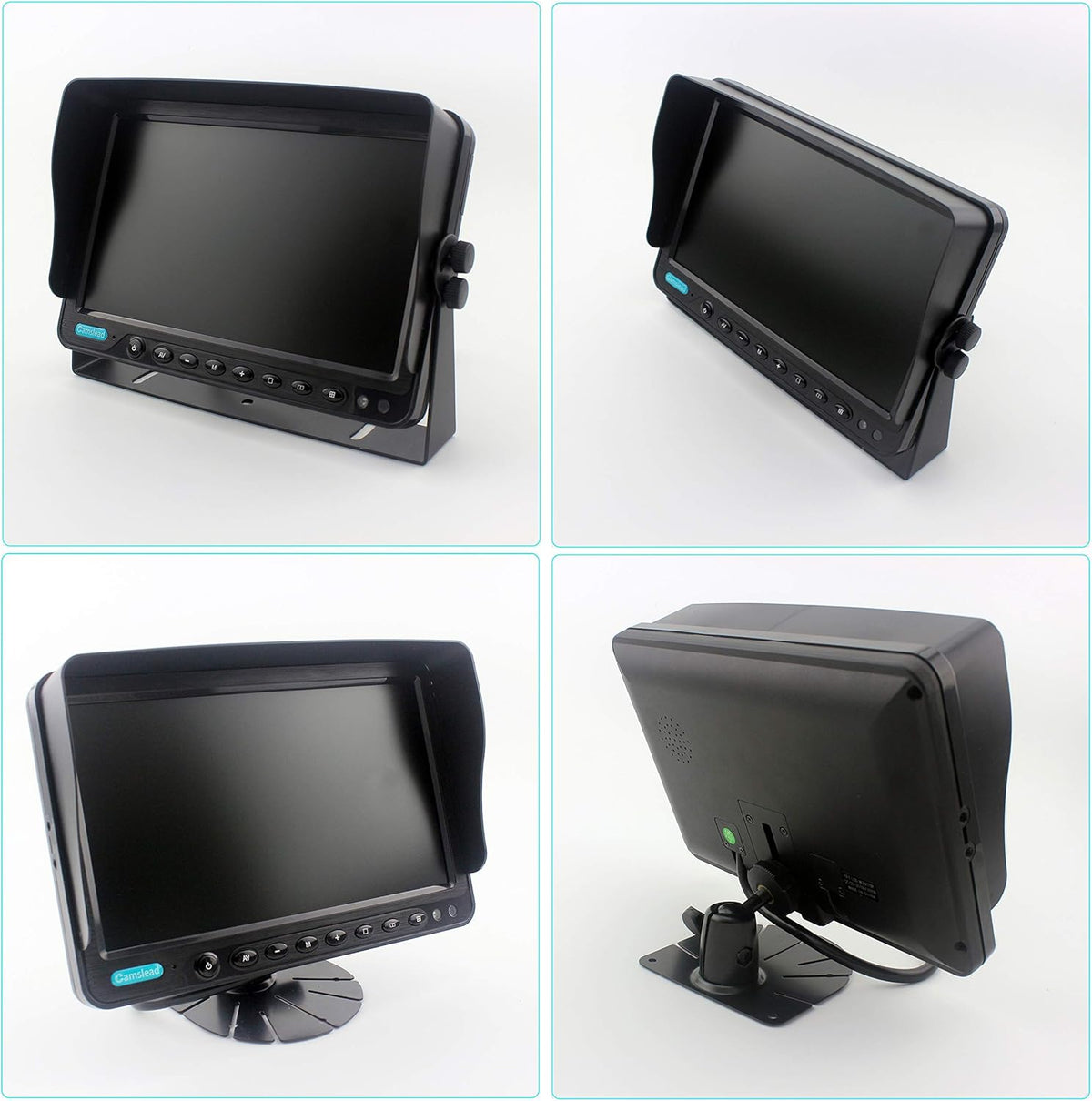 9 inch Quad Split Screen Backup Camera System for Truck Trailer RV Van Caravan Camper T396