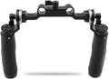 Leather Handle 15mm Rod Shoulder Mount Rig with Rosette Standard Accessory for DSLR (Black, M6 Thread, 31.8 mm) F814245