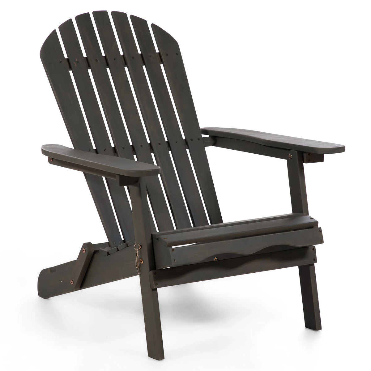 Weathered Gray Wood Foldable Patio Adirondack Chair Z121133