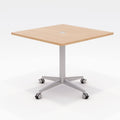 36x22 Square River Cherry Pedestal Table with Casters P2272
