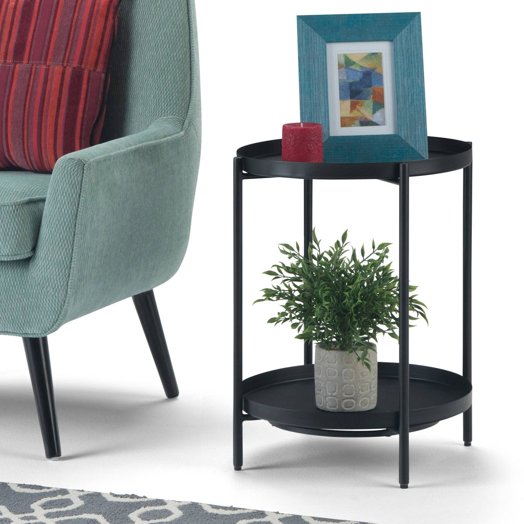 Cream Metal End Table Z10400