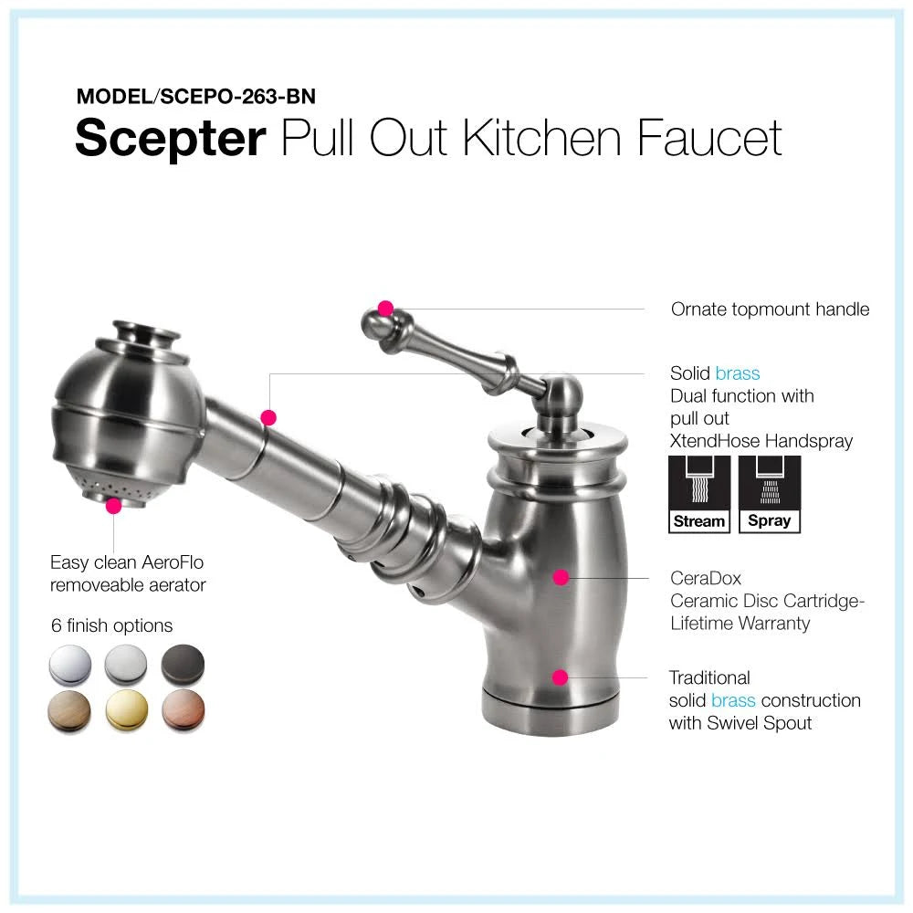 Brushed Nickel Pull Out Kitchen Faucet E506435