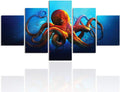 5 Pieces Octopus Canvas Wall Art Print X8102