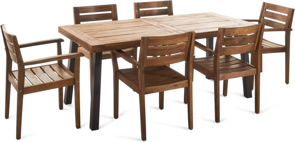 7-Pcs Acacia Wood Outdoor Dining Set B85053