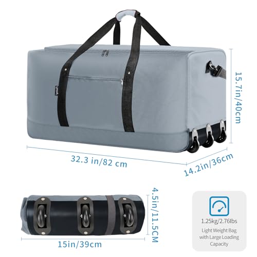 120L Foldable Rolling Duffel Bag with 3 Wheels D846302