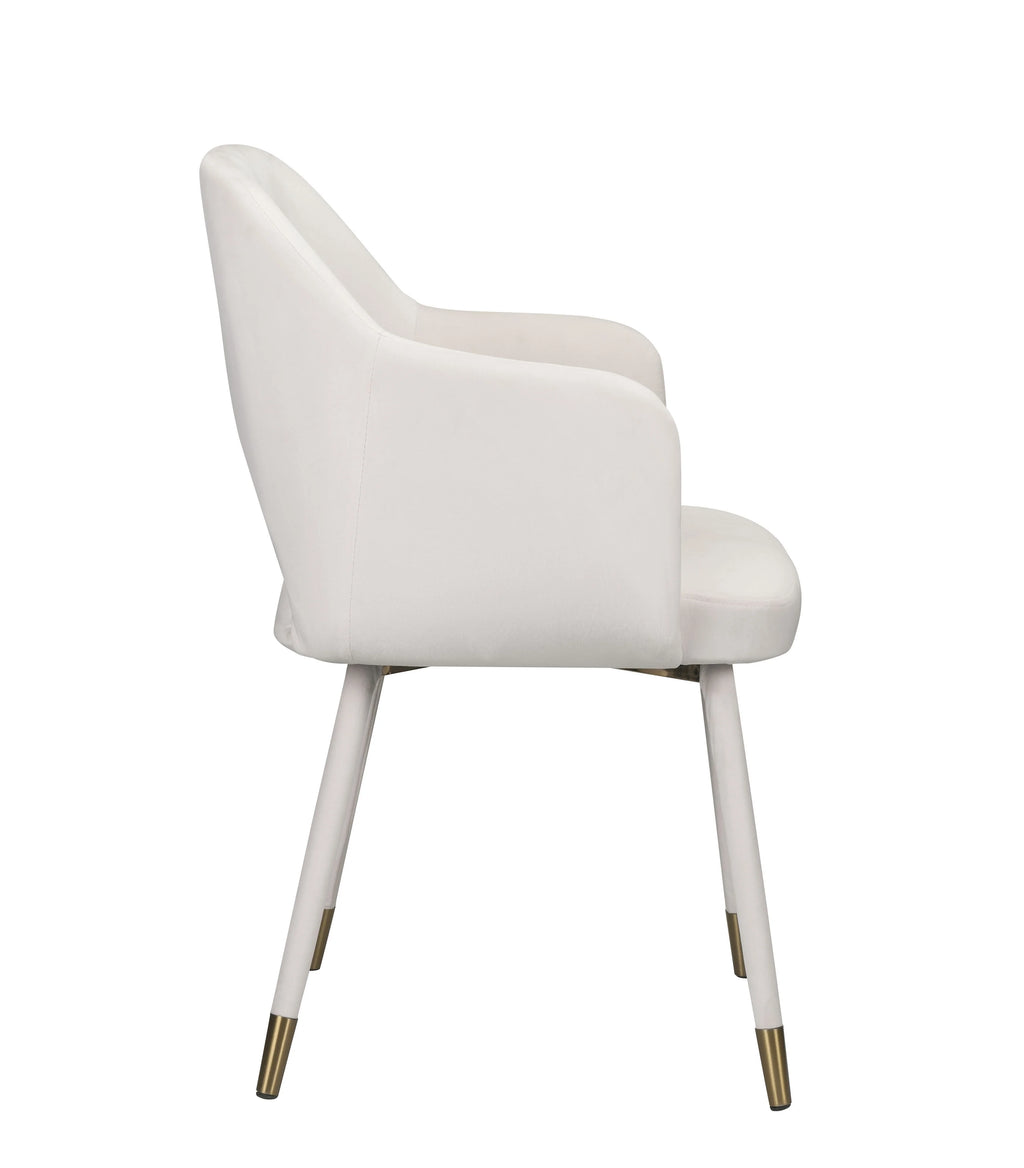 Cream Velvet Accent Chair Q4101