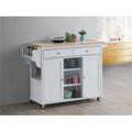 Kitchen Island Storage Cart with Natural Finish Top X6618
