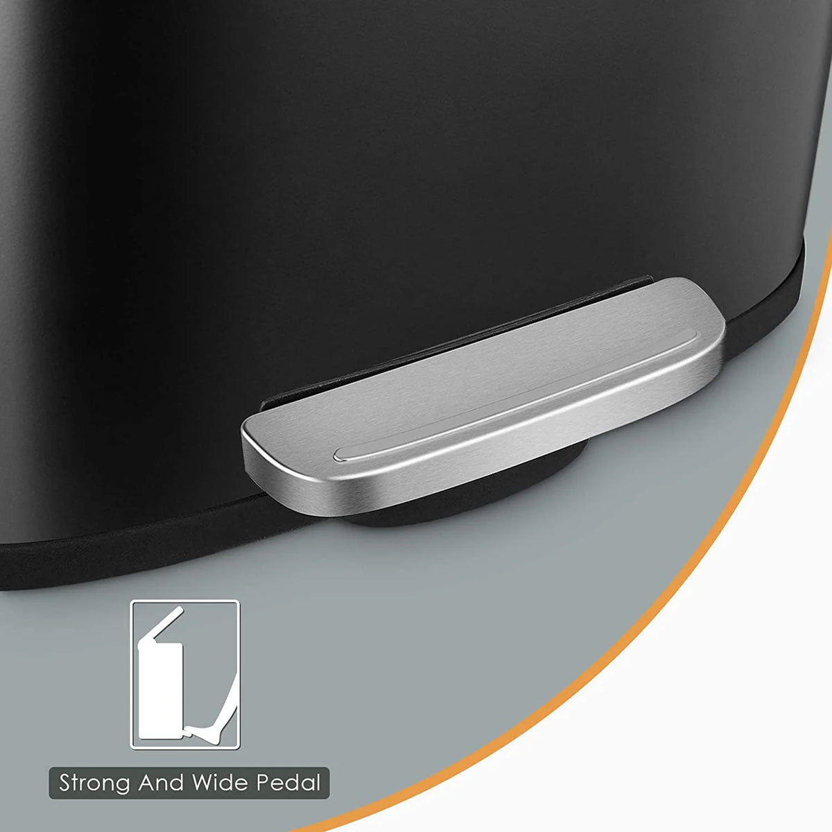 Black Stainless Steel Trash Can T282264