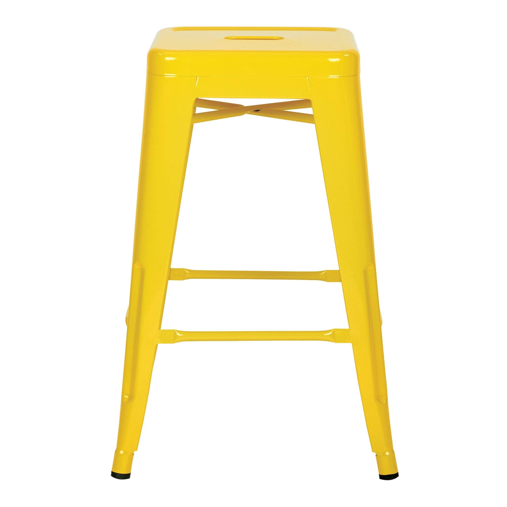 Yellow Steel Backless Barstool, 2-Pack F81627