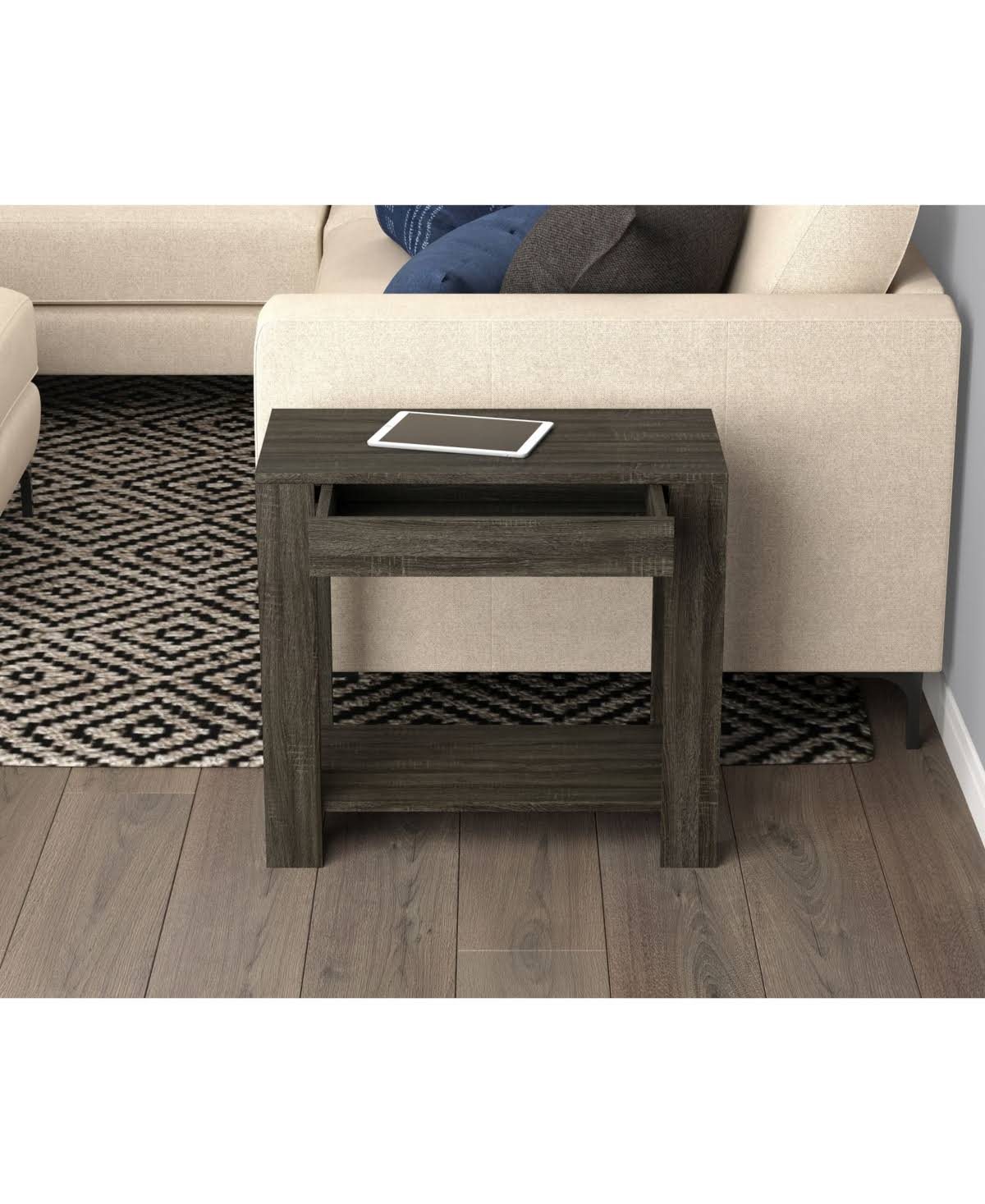 White Accent Table with Drawer Y11689