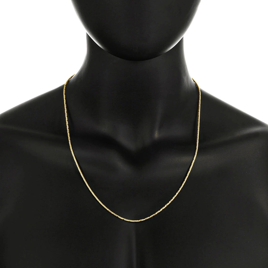 14k Yellow Gold Plated Snake Choker Chain Necklace, 16 inches H7968