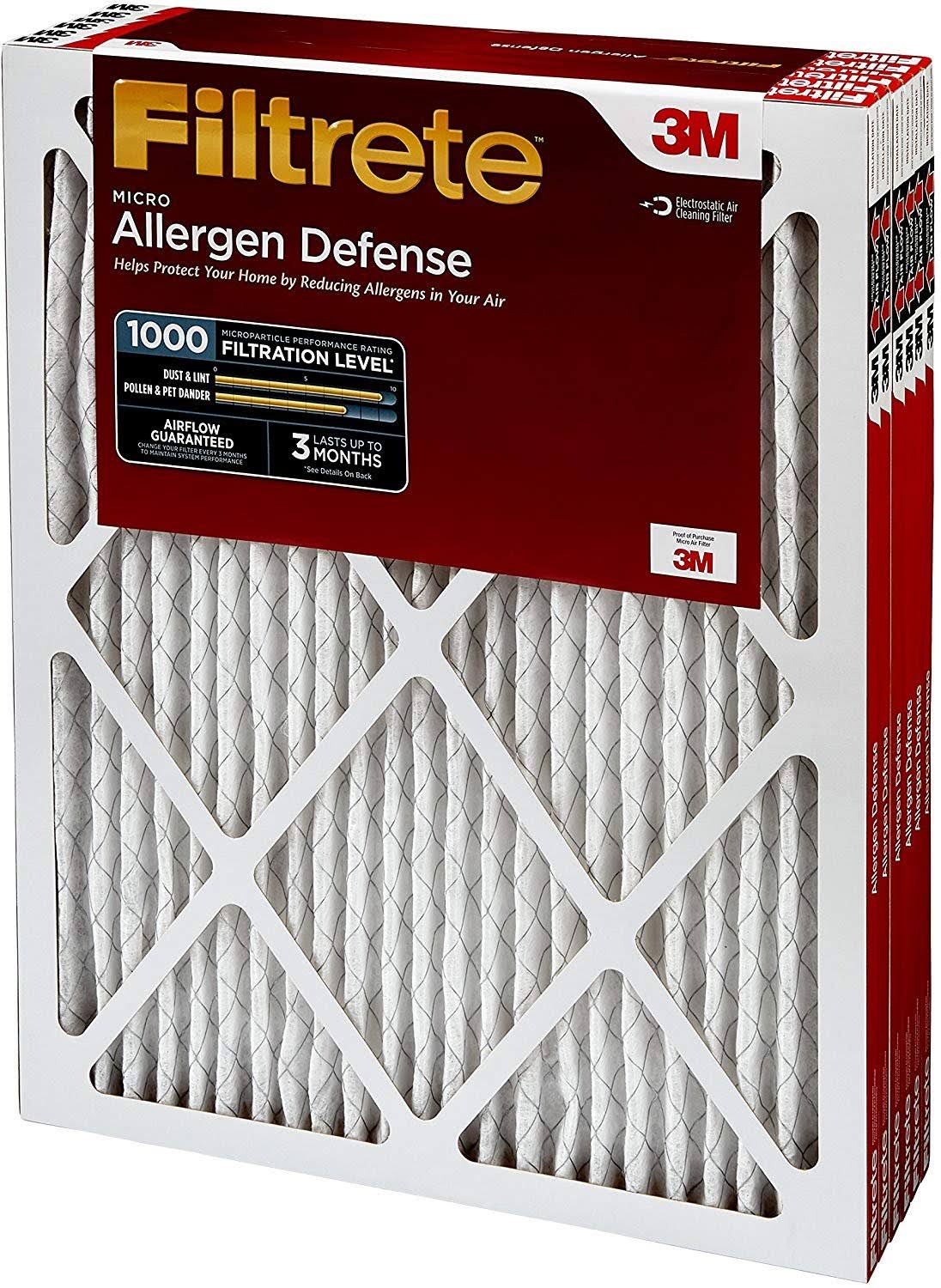 16x25x1 MPR 1000 Micro Allergen Defense Air Filter, 6-Pack D618581
