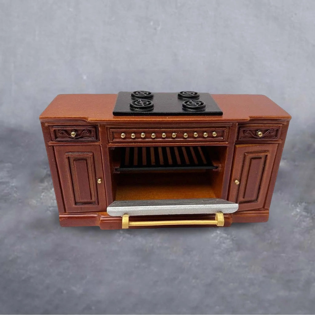12 Scale Dollhouse Wood Cooker Cupboard Furniture Sets red R438450