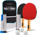 Portable Ping Pong Set with Retractable Net, Paddles W168