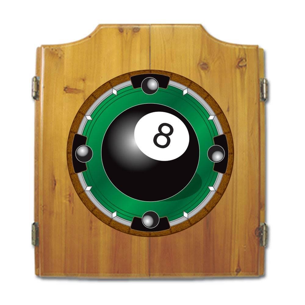 8-Ball Dart Cabinet with Darts and Board E4601