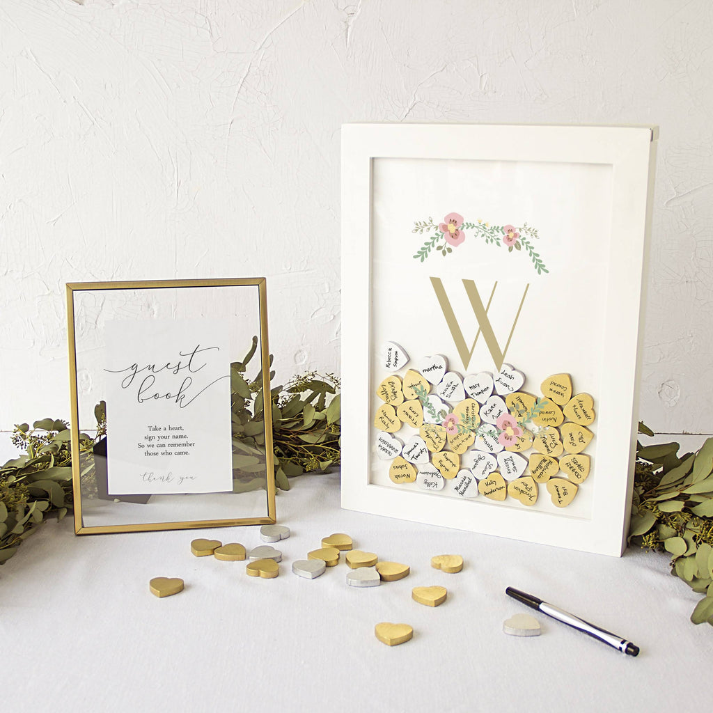 Floral Heart Drop Guestbook K818144