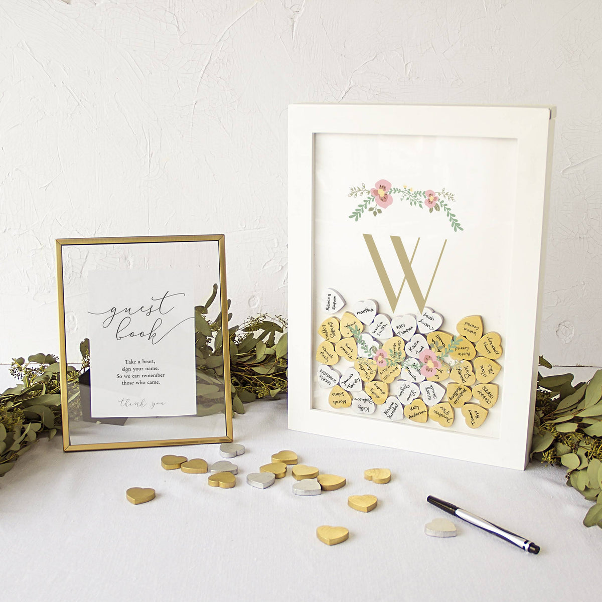 Floral Heart Drop Guestbook K818144