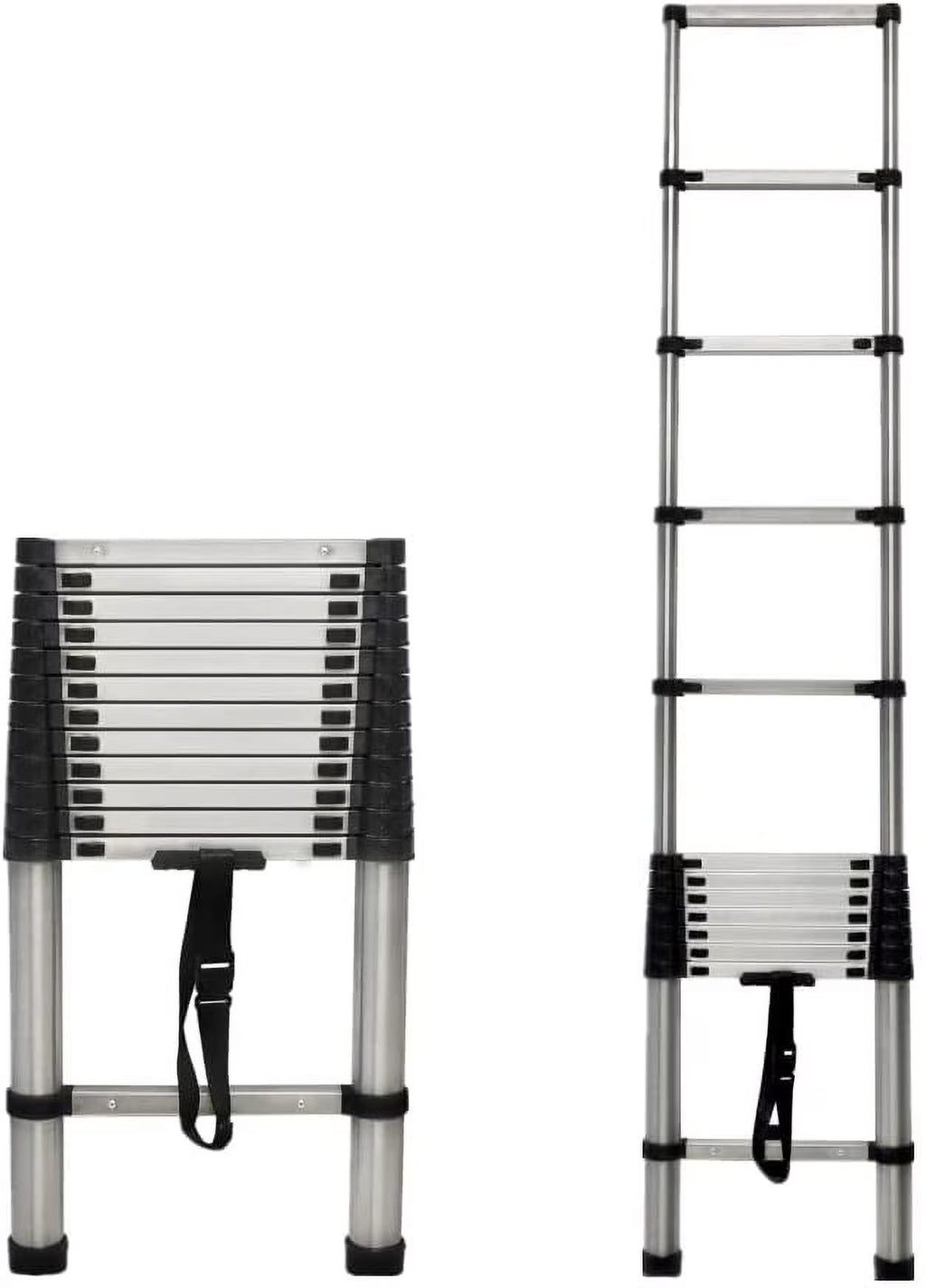Telescoping Ladder 12.5FT Stainless Steel Extension Ladder O582014