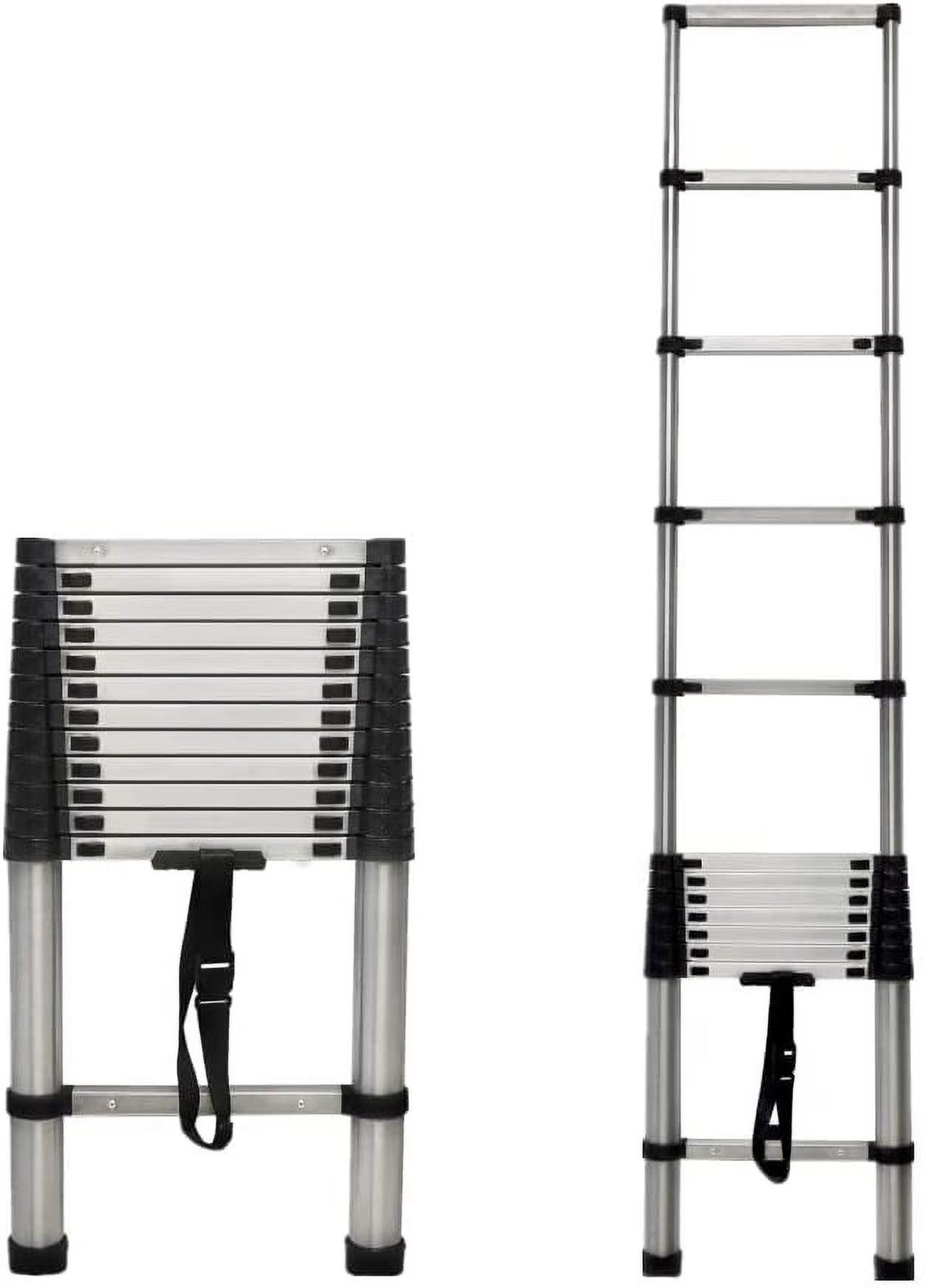 Telescoping Ladder 12.5FT Stainless Steel Extension Ladder O582014