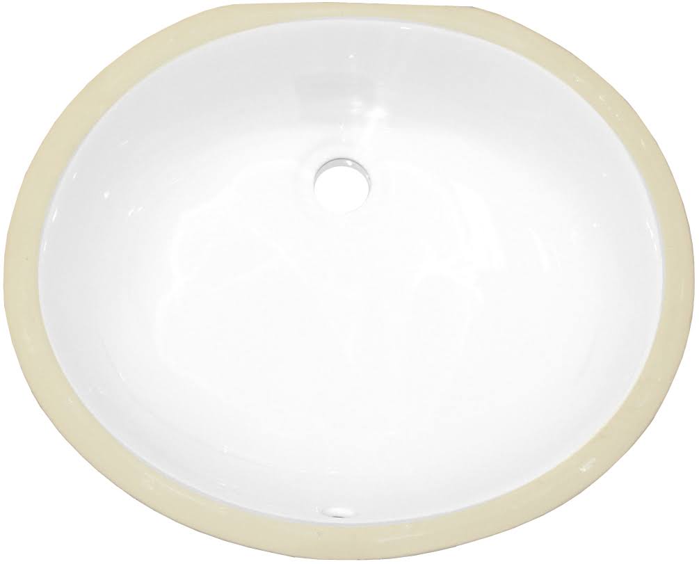 White Oval Undermount Sink B56076