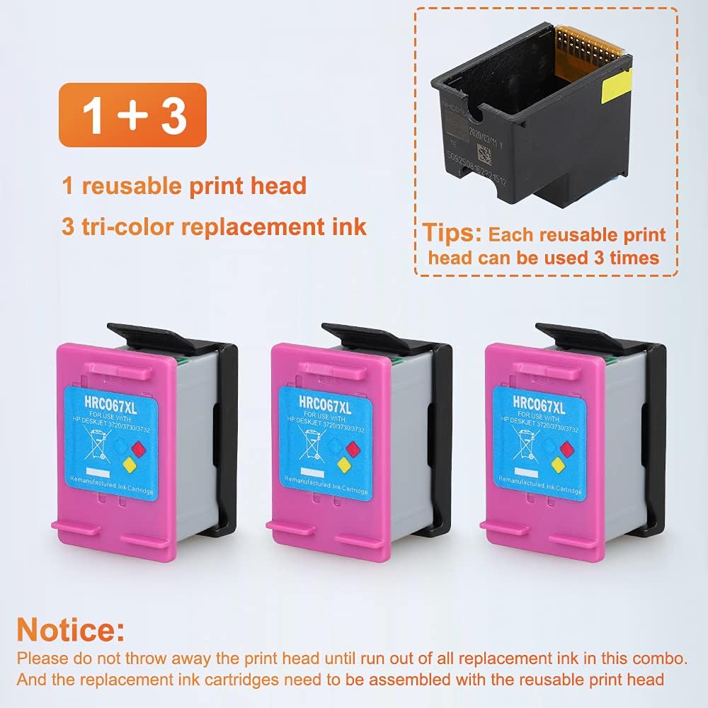 3 Black 3 Color Ink Cartridge Pack of 2 M469
