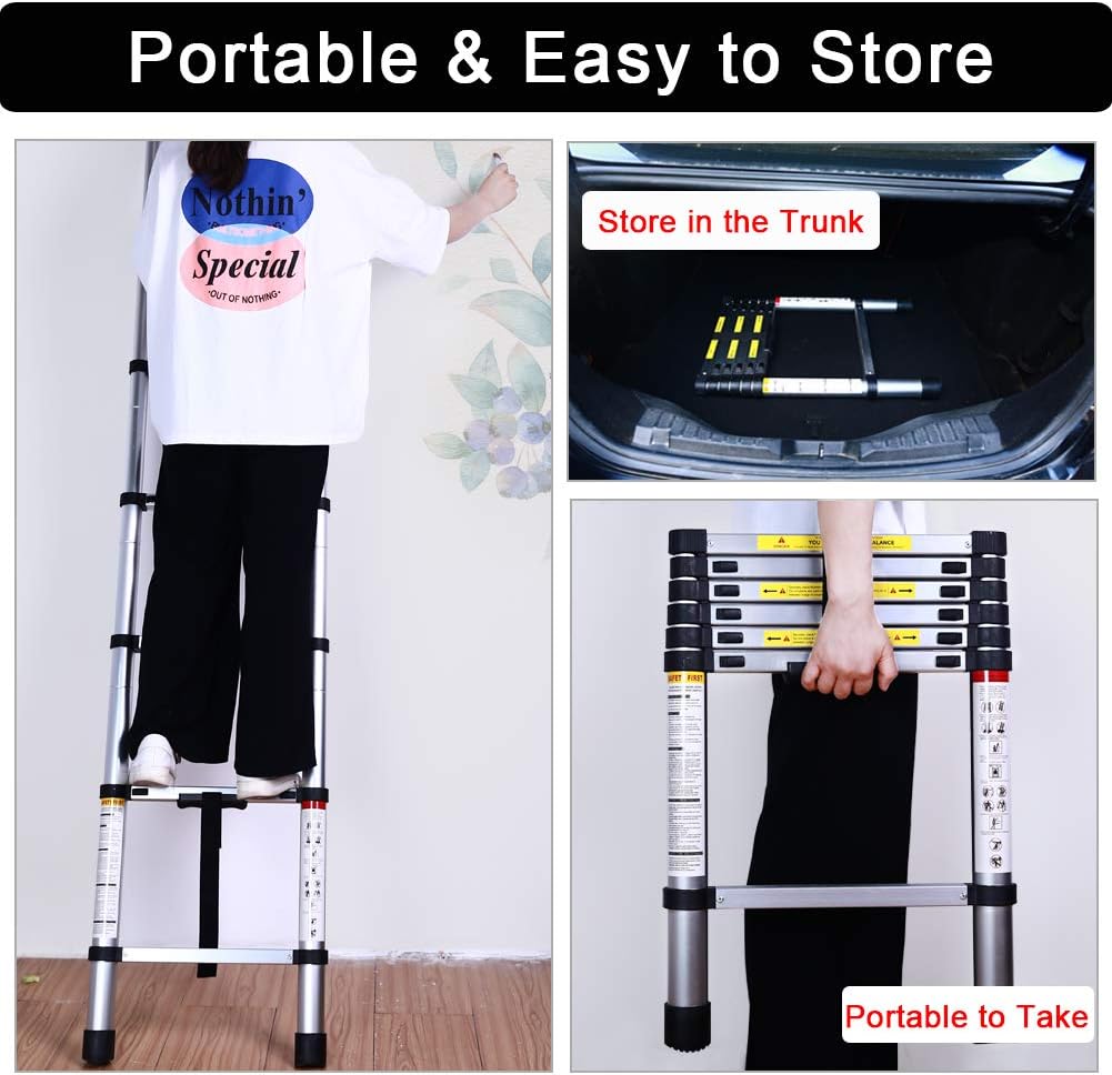 6.6FT Aluminum Telescoping Ladder W1555