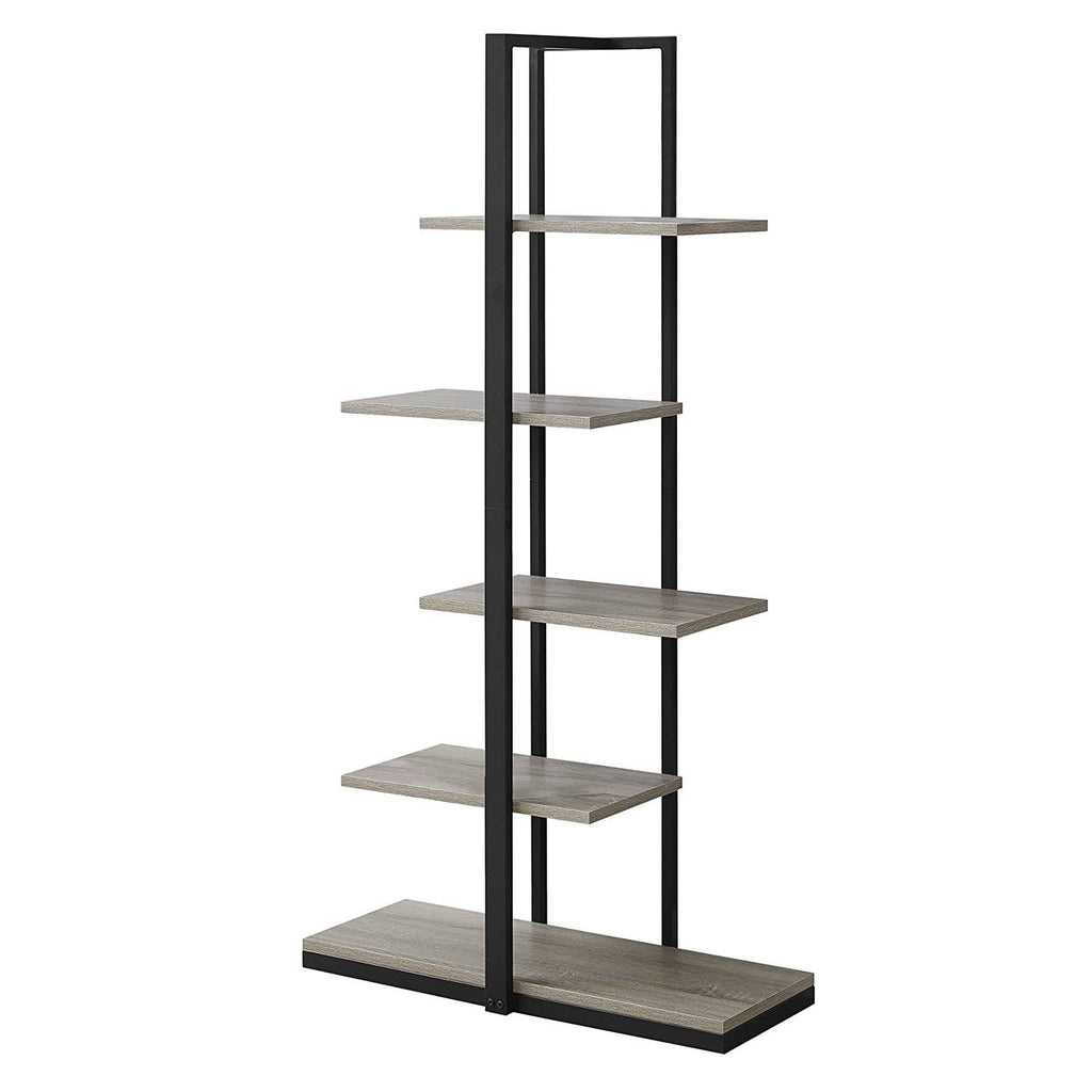 White Silver MDF Metal Bookshelf Y5961